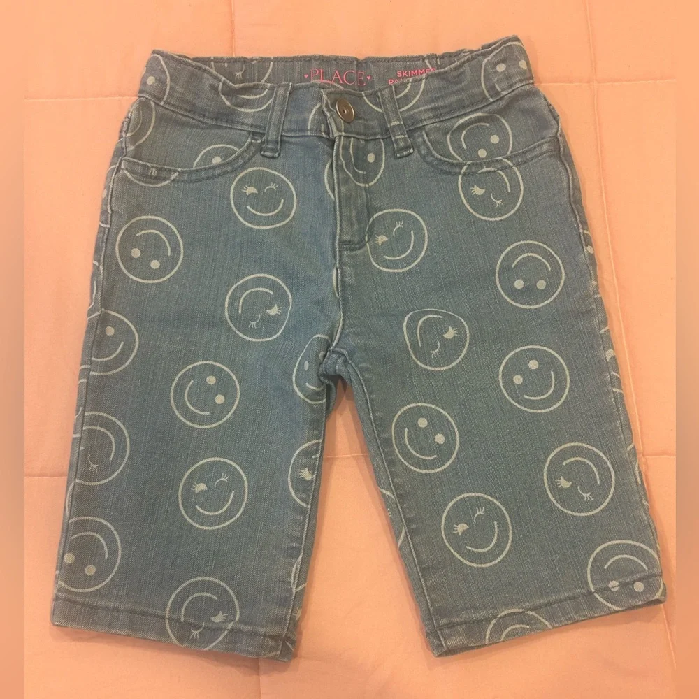 The Children’s Place Denim Shorts with Smiley Faces